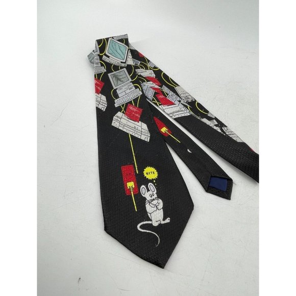 Renaissance Desktop Computer Mouse Byte Tech Techy Geek Necktie Neck Tie 58" - Picture 5 of 9
